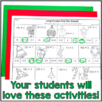 Long Division With Remainders Colornumber Christmas Math With Long Division Christmas Worksheets
