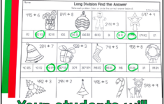Long Division With Remainders Colornumber Christmas Math with Long Division Christmas Worksheets