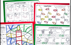 Long Division With Remainders Colornumber Christmas Math within Long Division Christmas Worksheets