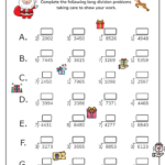 Long Division Worksheets Regarding Christmas Long Division Worksheets