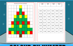 Mash > Christmas > Christmas Maths-Colournumber inside Christmas Maths Mosaic Worksheets