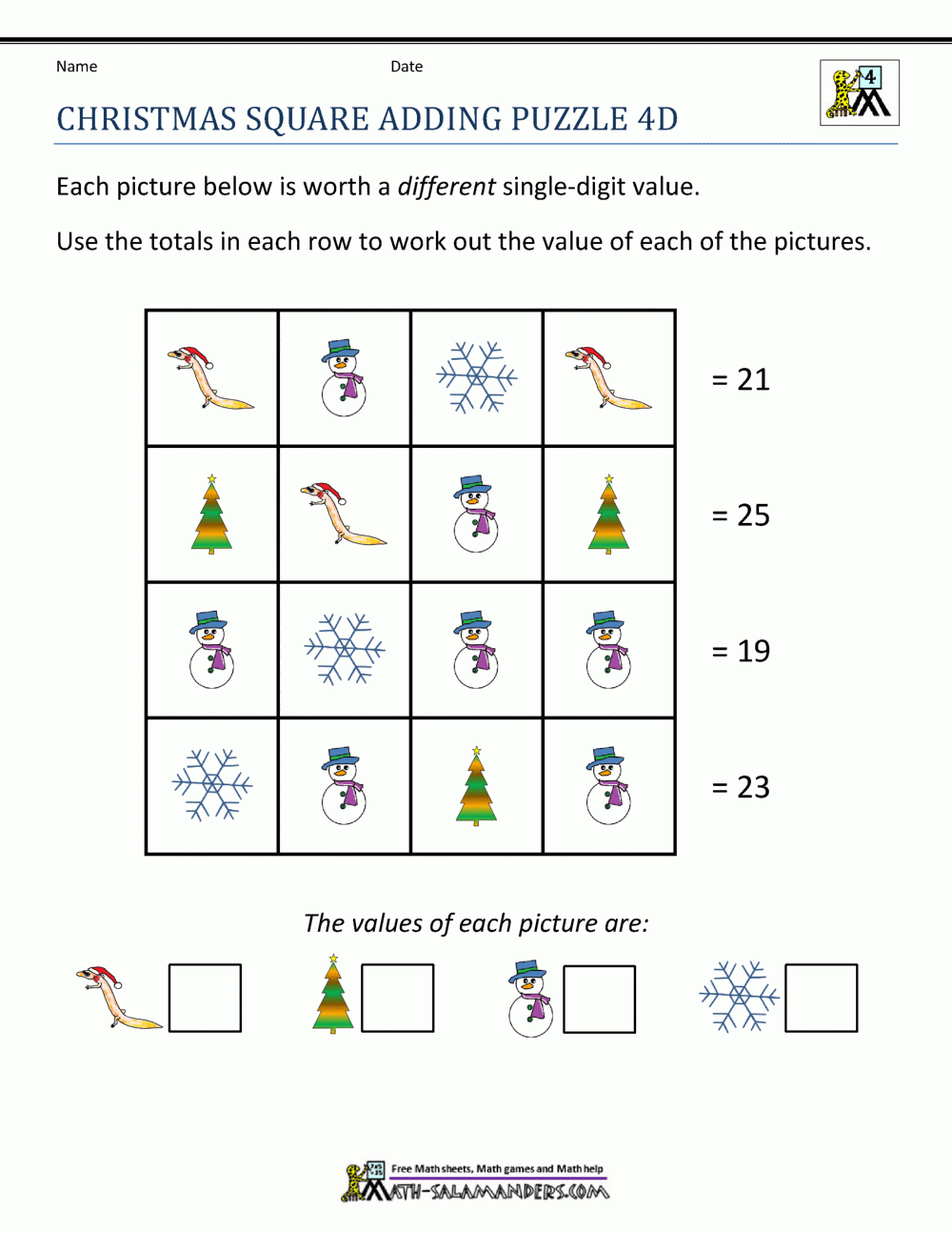 Math Christmas Activities 4Th Grade regarding 4Th Grade Christmas Math Worksheets