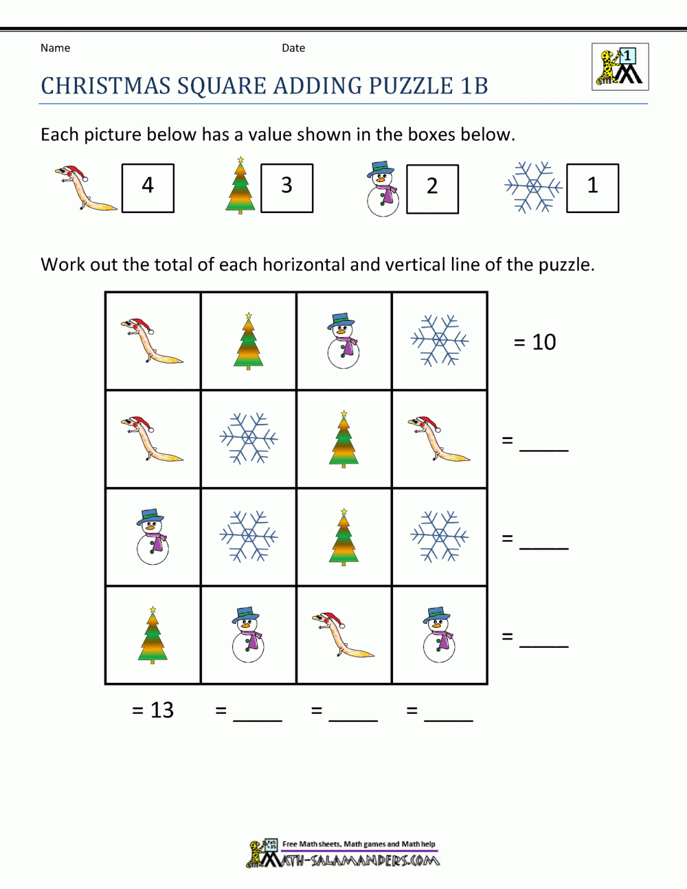 Math Christmas Worksheets First Grade regarding 1St Grade Christmas Worksheets Free