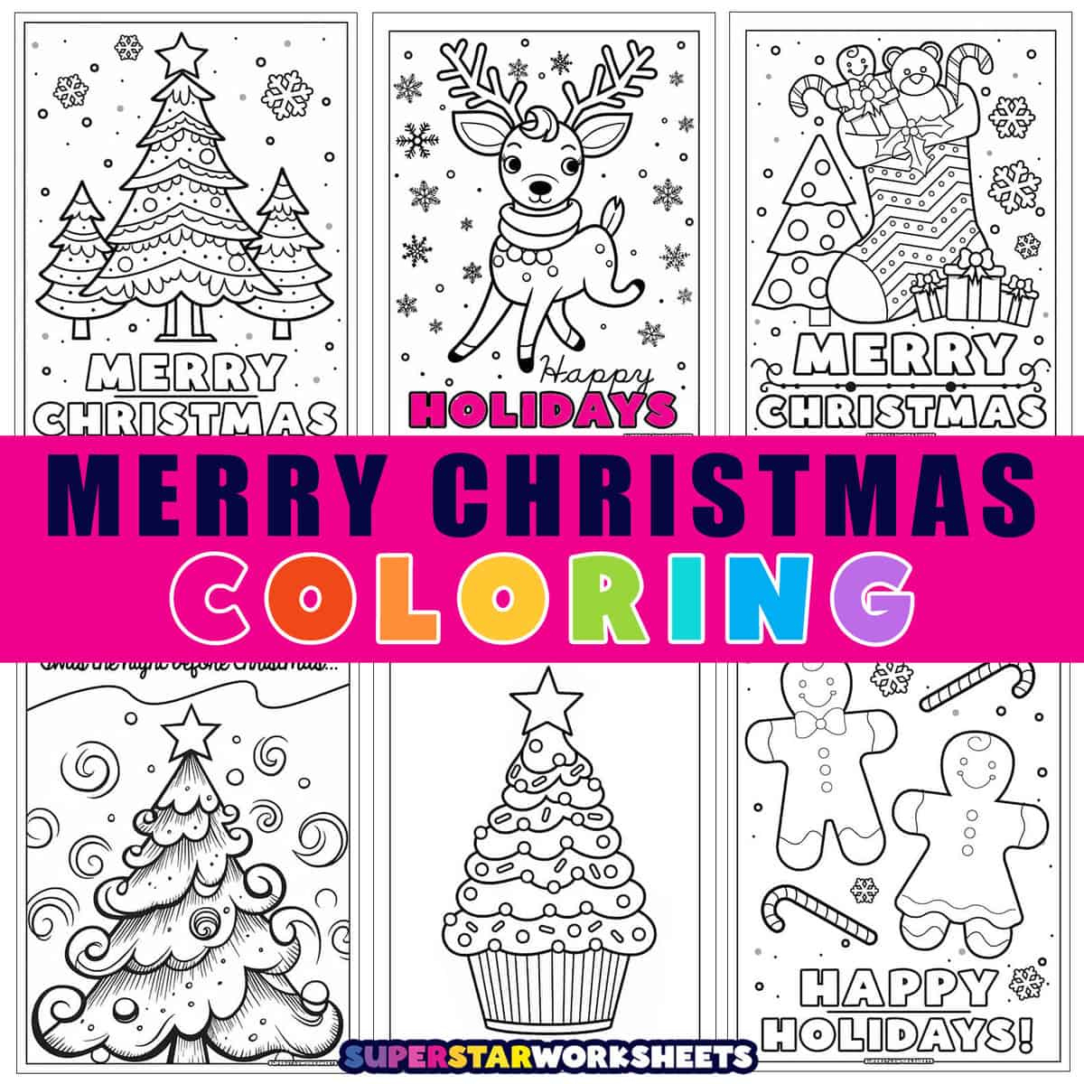 Merry Christmas Coloring Pages (Free Printables) - Superstar for Merry Christmas Coloring Worksheets