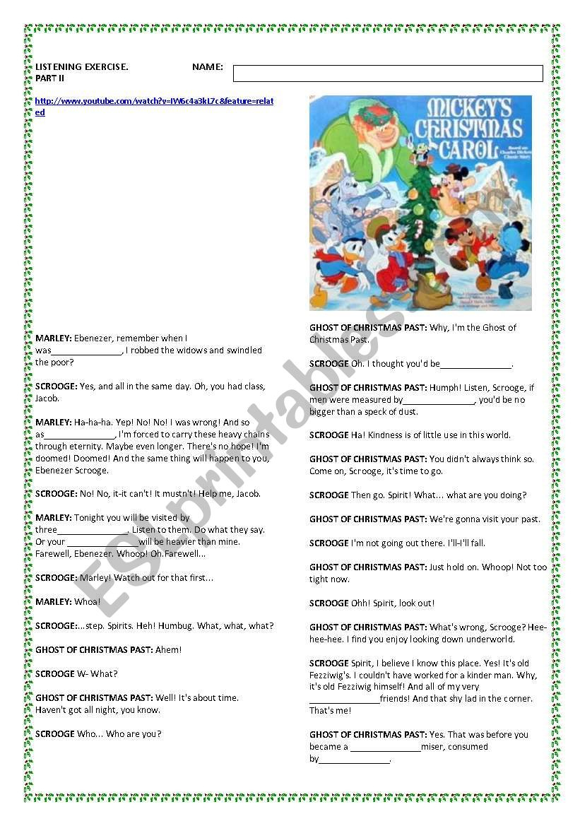 Mickey´s Christmas Carol. Part 2/3 - Esl Worksheetbreeccc with Mickey&amp;#039;S Christmas Carol Worksheets