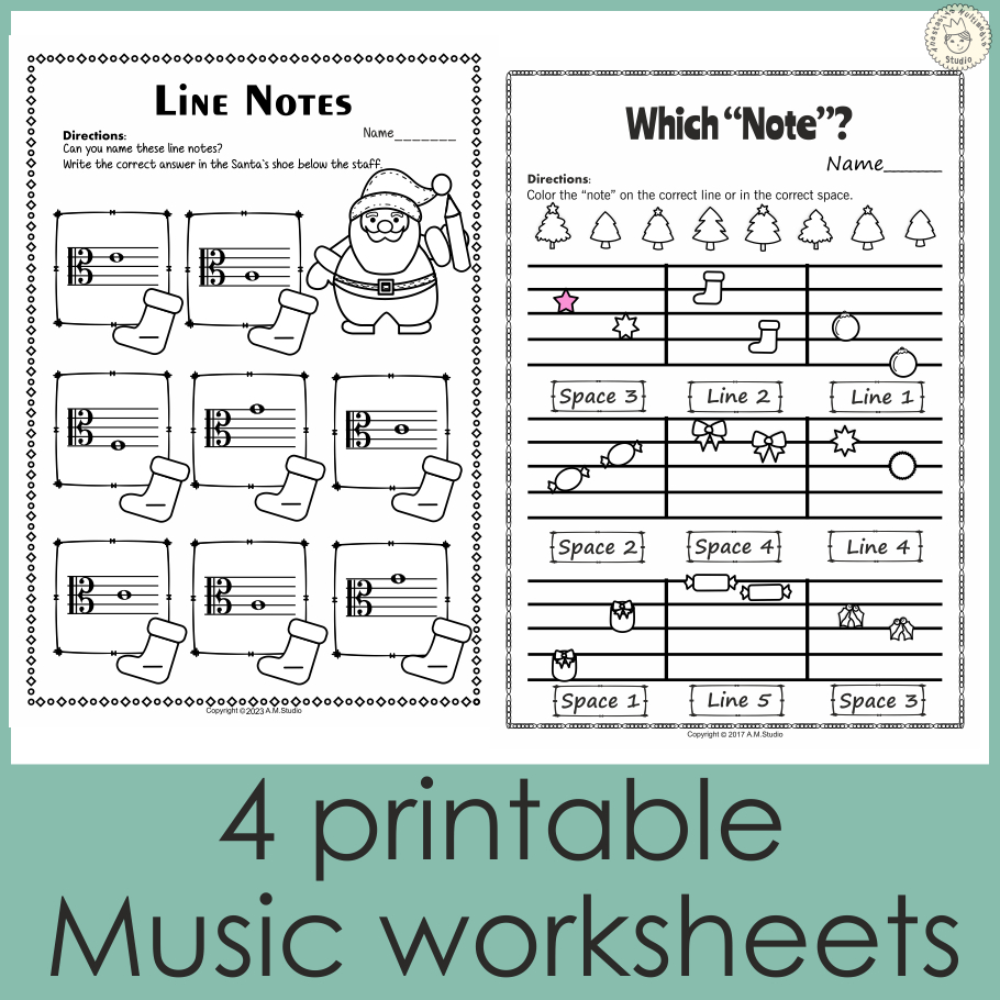Music Worksheets For Christmas {Weekly Freebies} pertaining to Christmas Music Worksheets