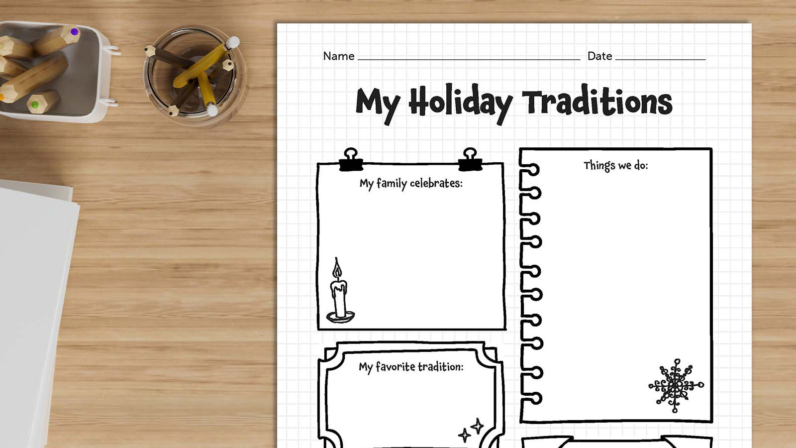 My Holiday Traditions Worksheet: Invite Kids To Write And Share in My Christmas Traditions Worksheets