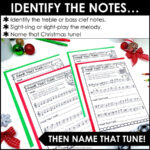 Name That Tune Christmas Music Worksheets In Treble And Bass Clef In Name That Christmas Tune Worksheets Answers
