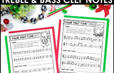 Name That Tune Christmas Music Worksheets In Treble And Bass Clef intended for Christmas Music Name That Song Worksheets