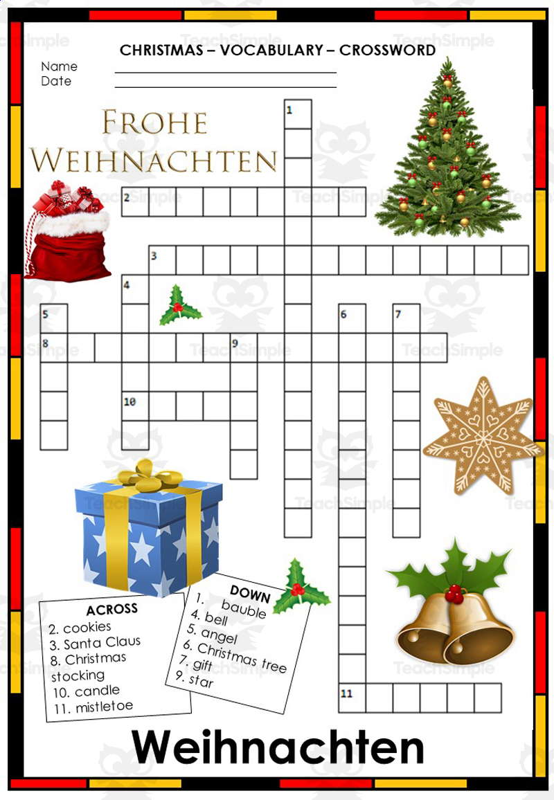 No Prep German Vocabulary Worksheets And Answer Key - Christmas with German Christmas Vocabulary Worksheets