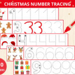 Number Tracing   Etsy Uk Pertaining To Christmas Number Tracing Worksheets