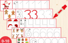 Number Tracing - Etsy Uk pertaining to Christmas Number Tracing Worksheets