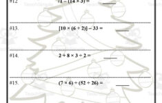 Order Of Operations Christmas Math Packet in Christmas Order of Operations Worksheets