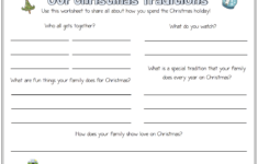 Our Christmas Traditions [F] intended for Christmas Mental Health Worksheets