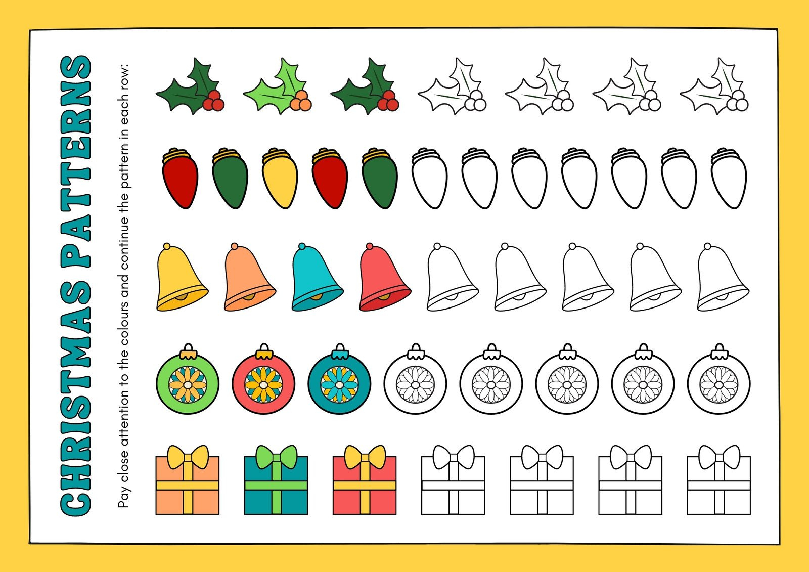 Page 13 - Free, Editable Christmas Worksheet Templates | Canva throughout Christmas Pattern Worksheets For Kindergarten