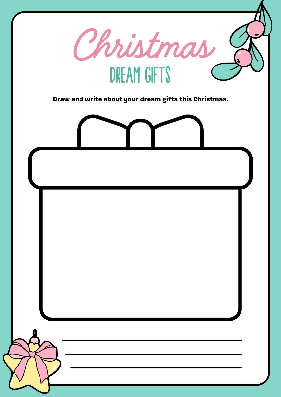 Page 5 - Free, Editable Christmas Worksheet Templates | Canva throughout My Favourite Christmas Present Worksheets