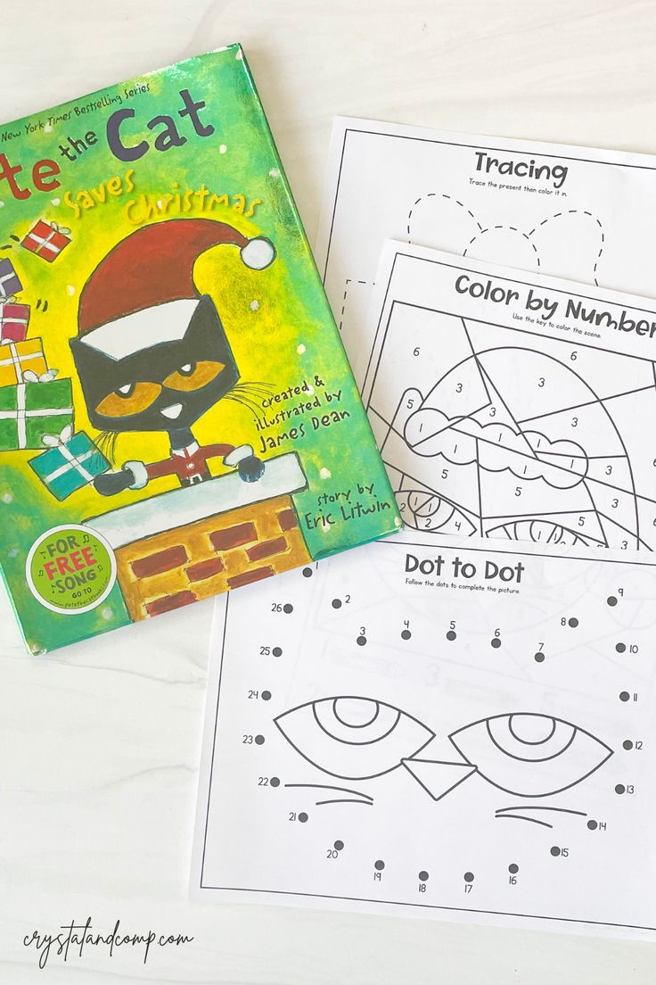 Pete The Cat Saves Christmas Printables For Preschoolers for Pete The Cat Saves Christmas Worksheets