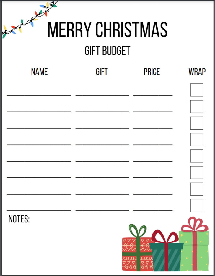 Christmas List Budget Worksheets Christmas List Budget Worksheets
