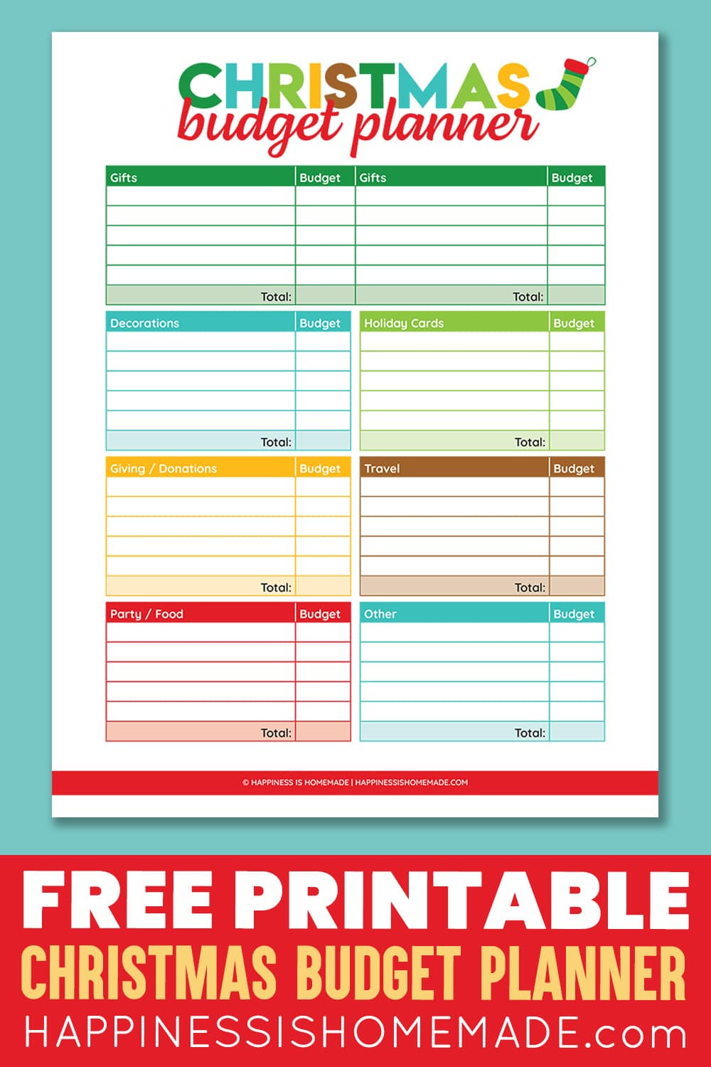 Printable Christmas Budget Planner - Happiness Is Homemade pertaining to Christmas Budget Worksheets Printable