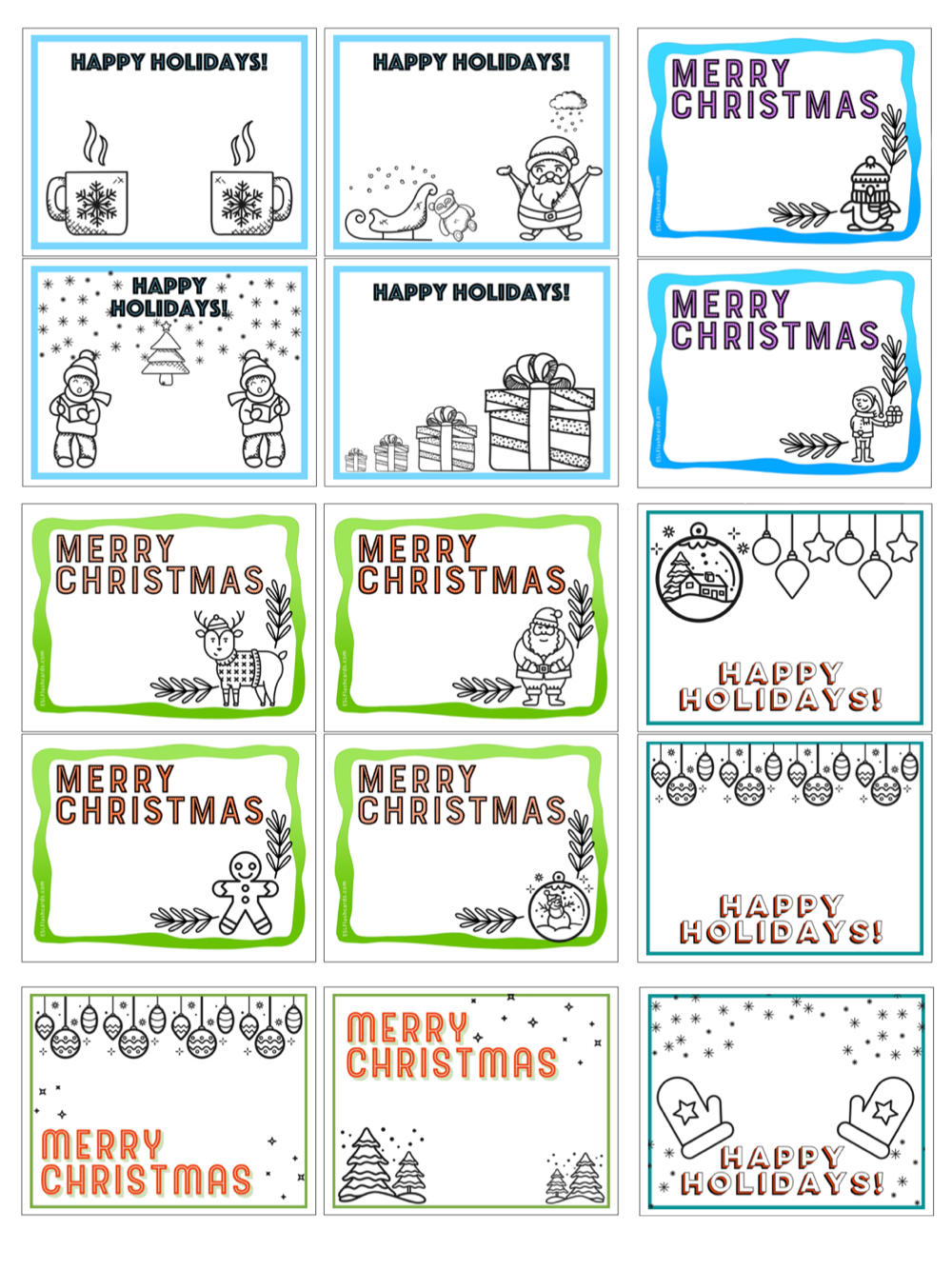 Printable Christmas Cards – Esl Flashcards in Christmas Cards Worksheets Printable