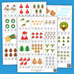 Printable Christmas Counting To 10 Clip Cards For Preschooltrs Throughout Christmas Counting Worksheets Kindergarten