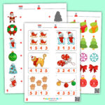 Printable Christmas Counting To 10 Clip Cards For Preschooltrs With Christmas Worksheets For 2 Year Olds