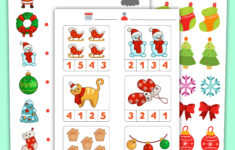 Printable Christmas Counting To 10 Clip Cards For Preschooltrs with Christmas Worksheets For 2 Year Olds