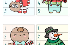 Printable Christmas Puzzle 1-5 Number Activity For Toddlers pertaining to Christmas Puzzle Worksheets Printable