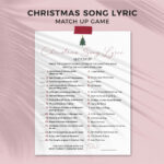 Printable Christmas Song Lyric Match Up Game | Xmas Music Quiz For With Christmas Song Challenge Worksheets