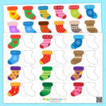 Printable Christmas Stocking Matching Pairs Worksheet For Kids In Christmas Stocking Worksheets Printable