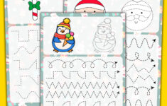 Printable Christmas Tracing Lines Pre-Writing Worksheet For Kids in Christmas Pencil Control Worksheets Tracing Lines