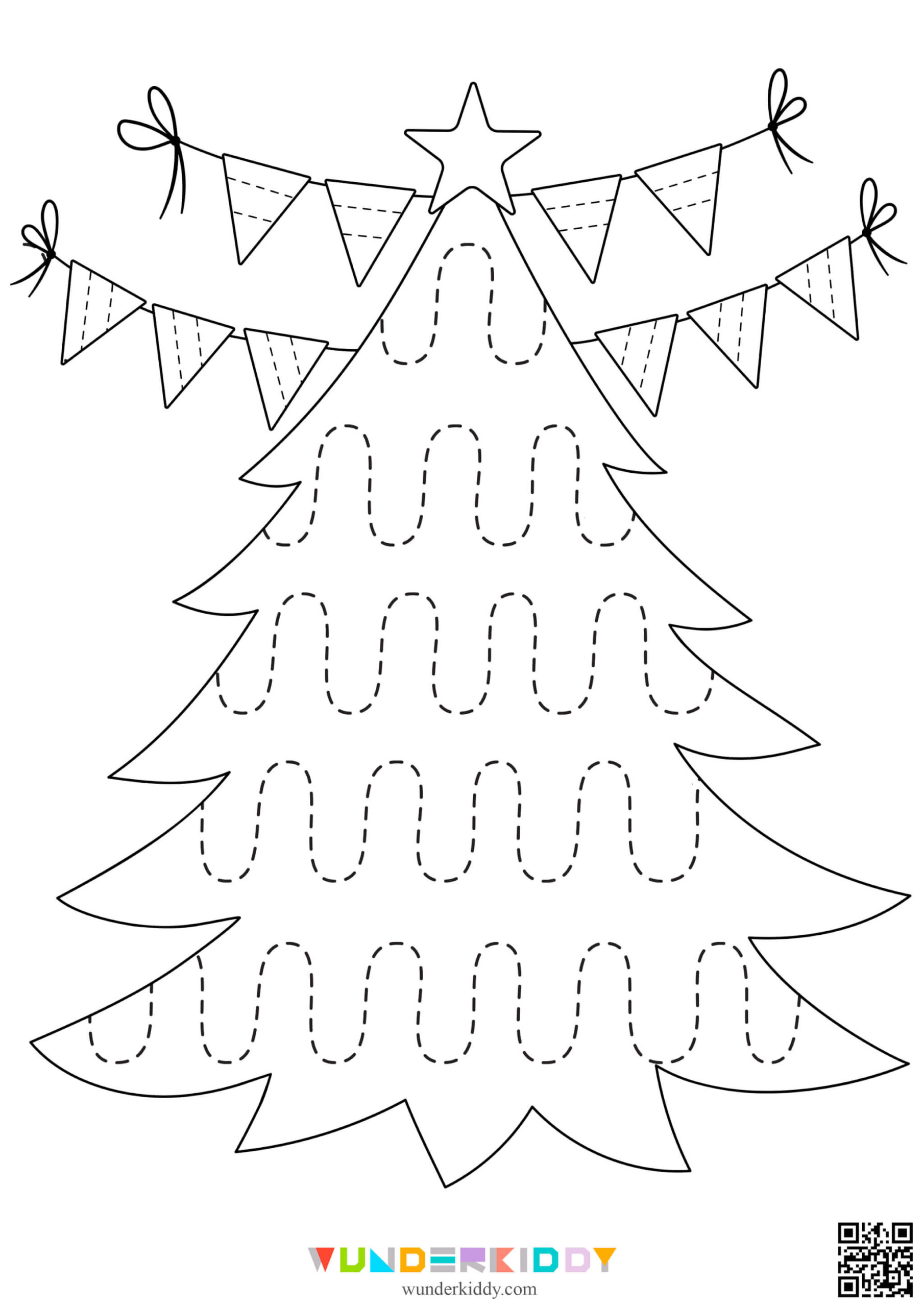 Printable Christmas Tree Pre-Writing Worksheets For Kindergarten with Christmas Tree Worksheets For Kids