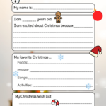 Printable Grade 3 Christmas Writing Worksheets Throughout All About Me Christmas Worksheets