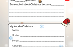 Printable Grade 3 Christmas Writing Worksheets throughout All About Me Christmas Worksheets