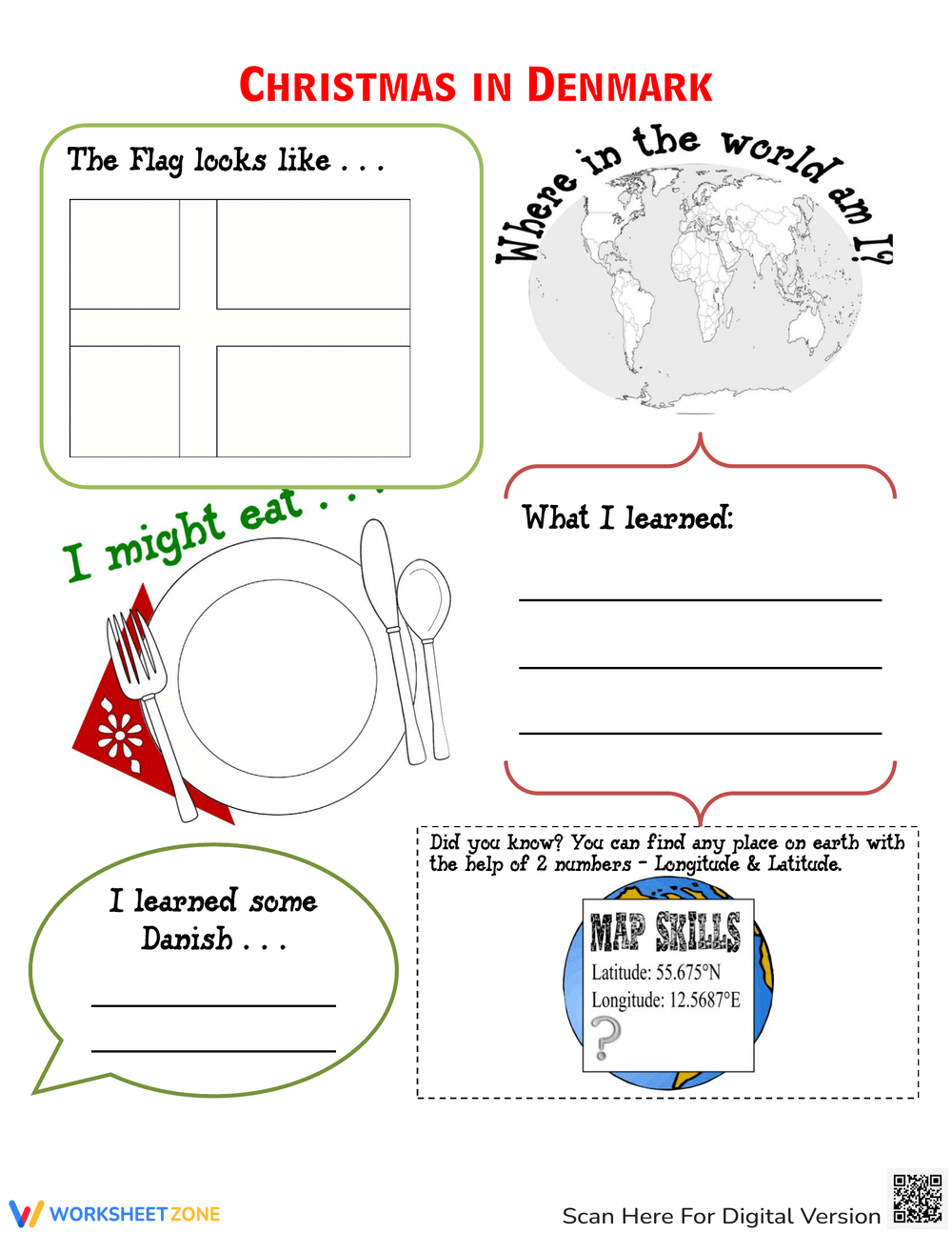 Printable Grade 4 Christmas Around The World Worksheets Worksheets in Christmas Map Skills Worksheets