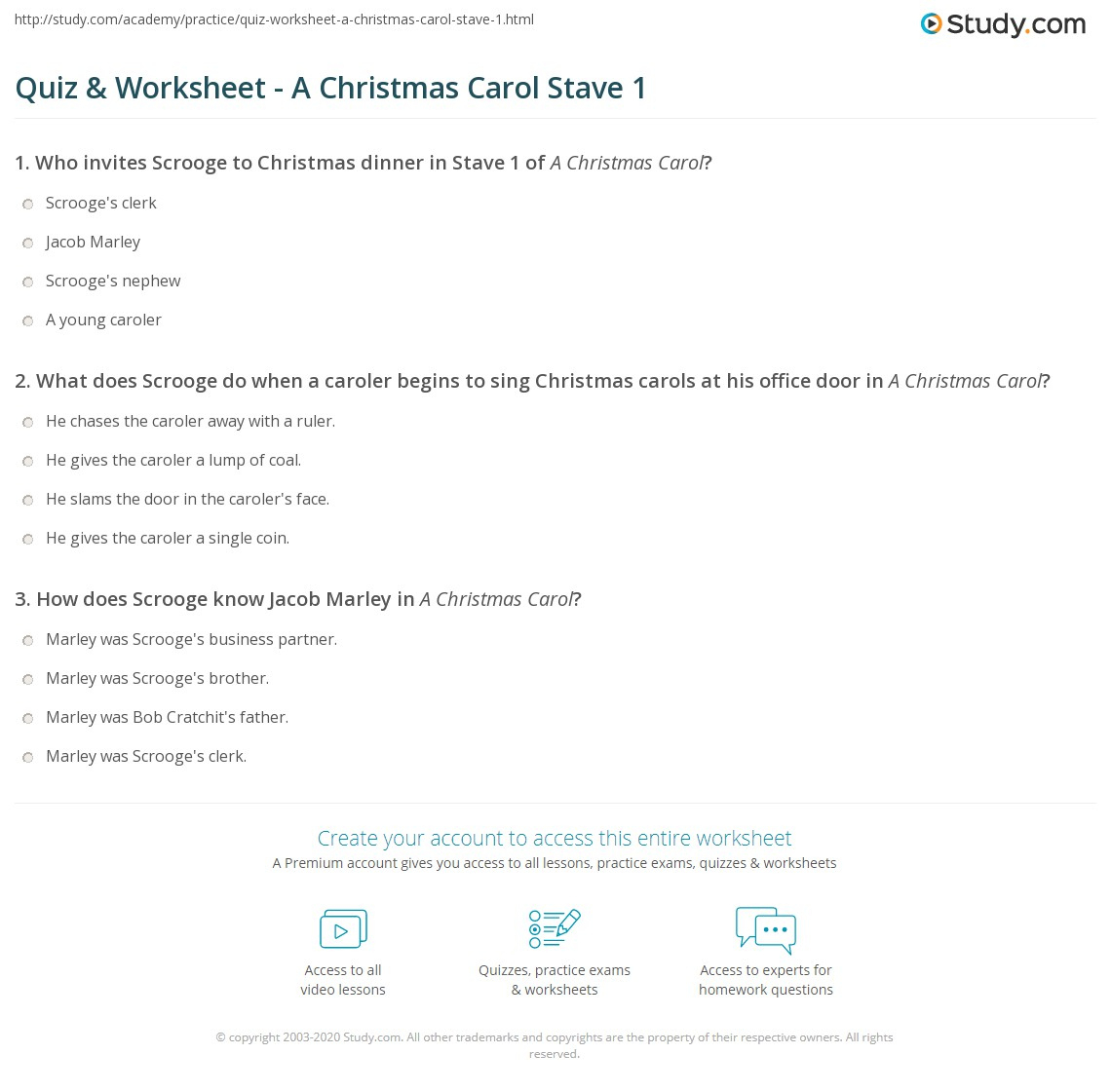 Quiz &amp;amp; Worksheet - A Christmas Carol Stave 1 | Study regarding A Christmas Carol Vocabulary Stave 1 Worksheets
