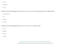 Quiz &amp; Worksheet - A Christmas Carol Vocab Terms | Study with A Christmas Carol Vocabulary Worksheets Answers