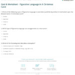 Quiz & Worksheet   Figurative Language In A Christmas Carol Inside A Christmas Carol Figurative Language Worksheets Answer Key