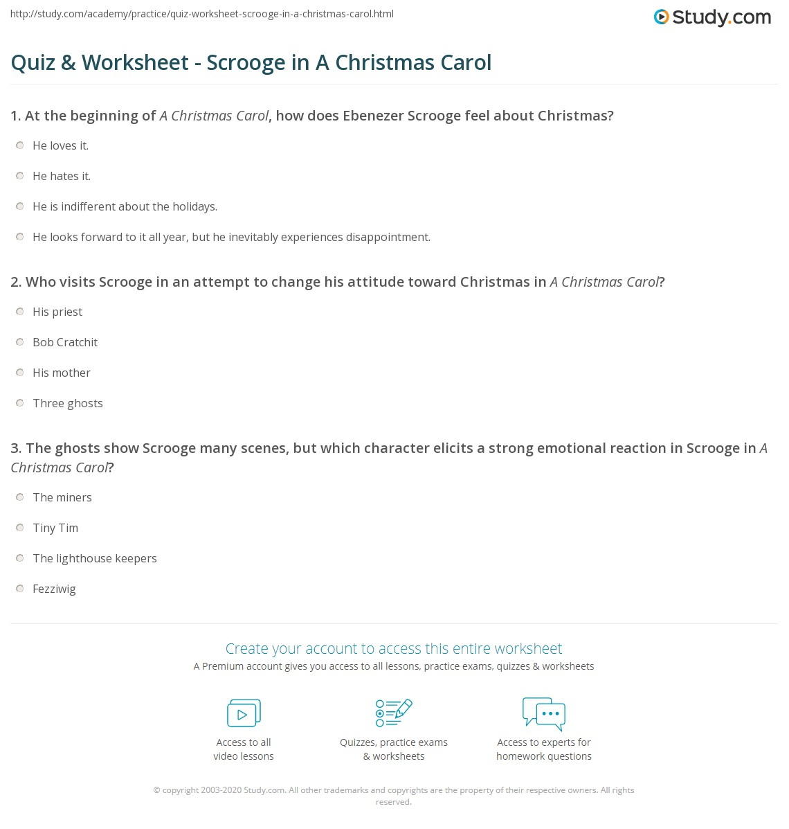 Quiz &amp;amp; Worksheet - Scrooge In A Christmas Carol | Study inside A Christmas Carol Character Analysis Worksheets