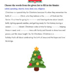 Reading Comprehension Christmas Fill In The Blanks   With Christmas Story Reading Comprehension Worksheets