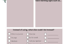 Relapse Prevention Plan Printable - Etsy with regard to Christmas Relapse Prevention Worksheets