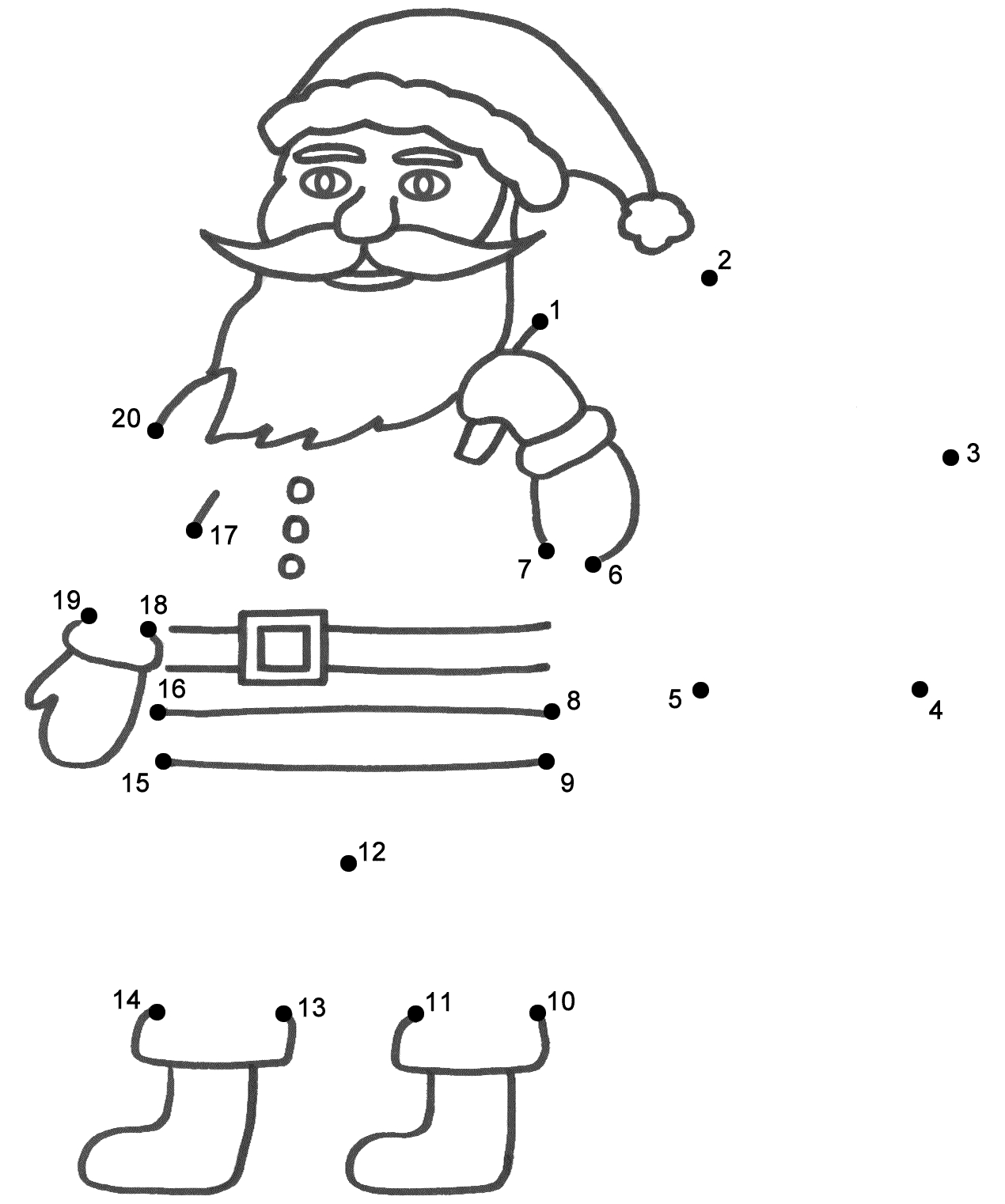 Santa Claus - Connect The Dots, Count1&amp;#039;S (Christmas) regarding Christmas Connect the Dots Worksheets