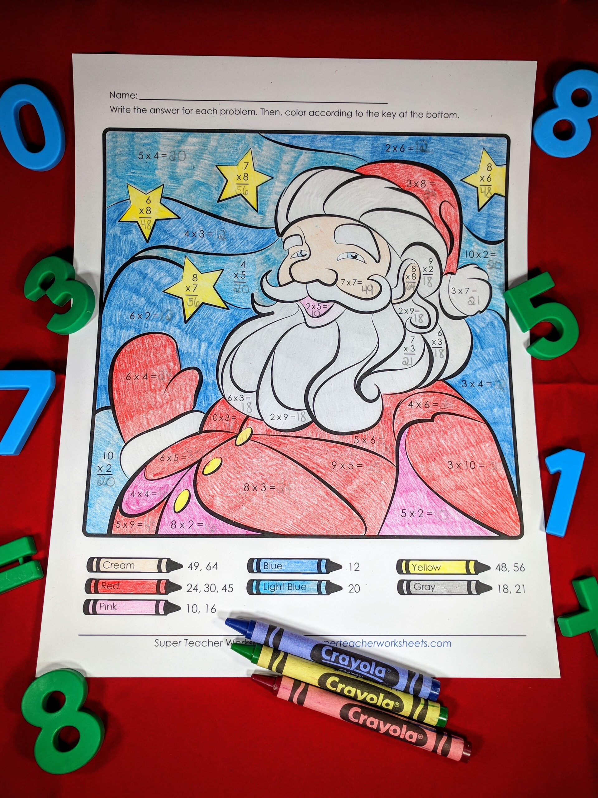 Santa Multiplication Activity pertaining to Super Teacher Worksheets Father Christmas