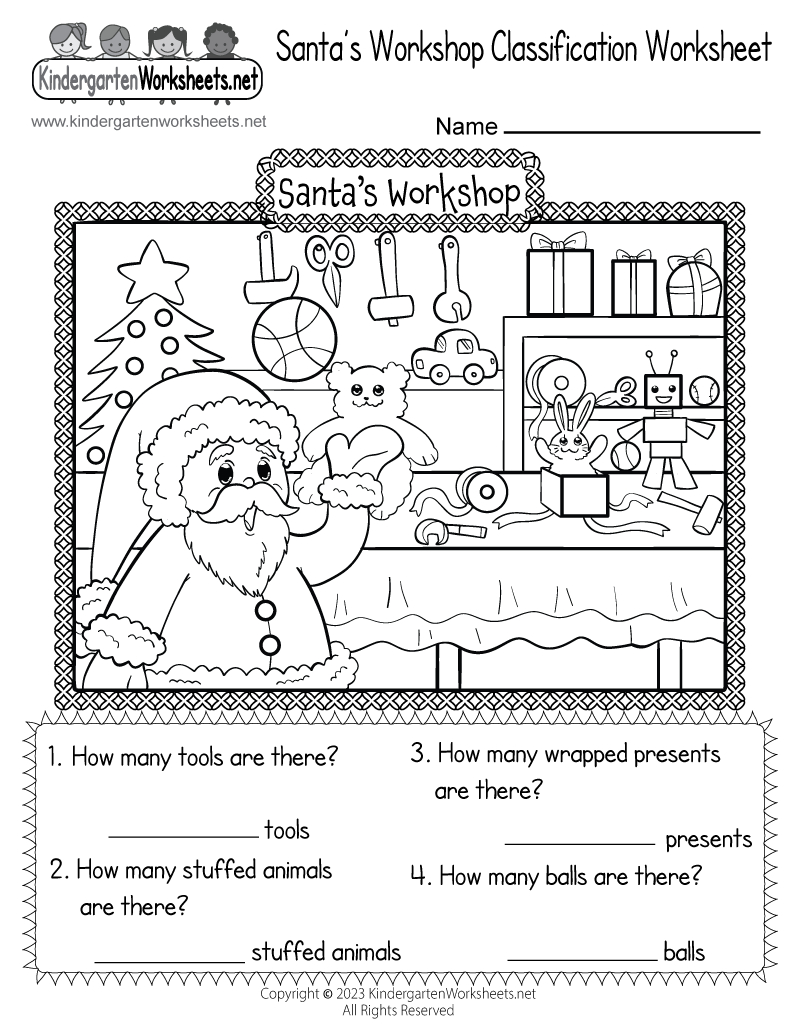 Santa&amp;#039;S Workshop Classification Worksheet - Free Printable for Christmas Activity Worksheets Printable Free