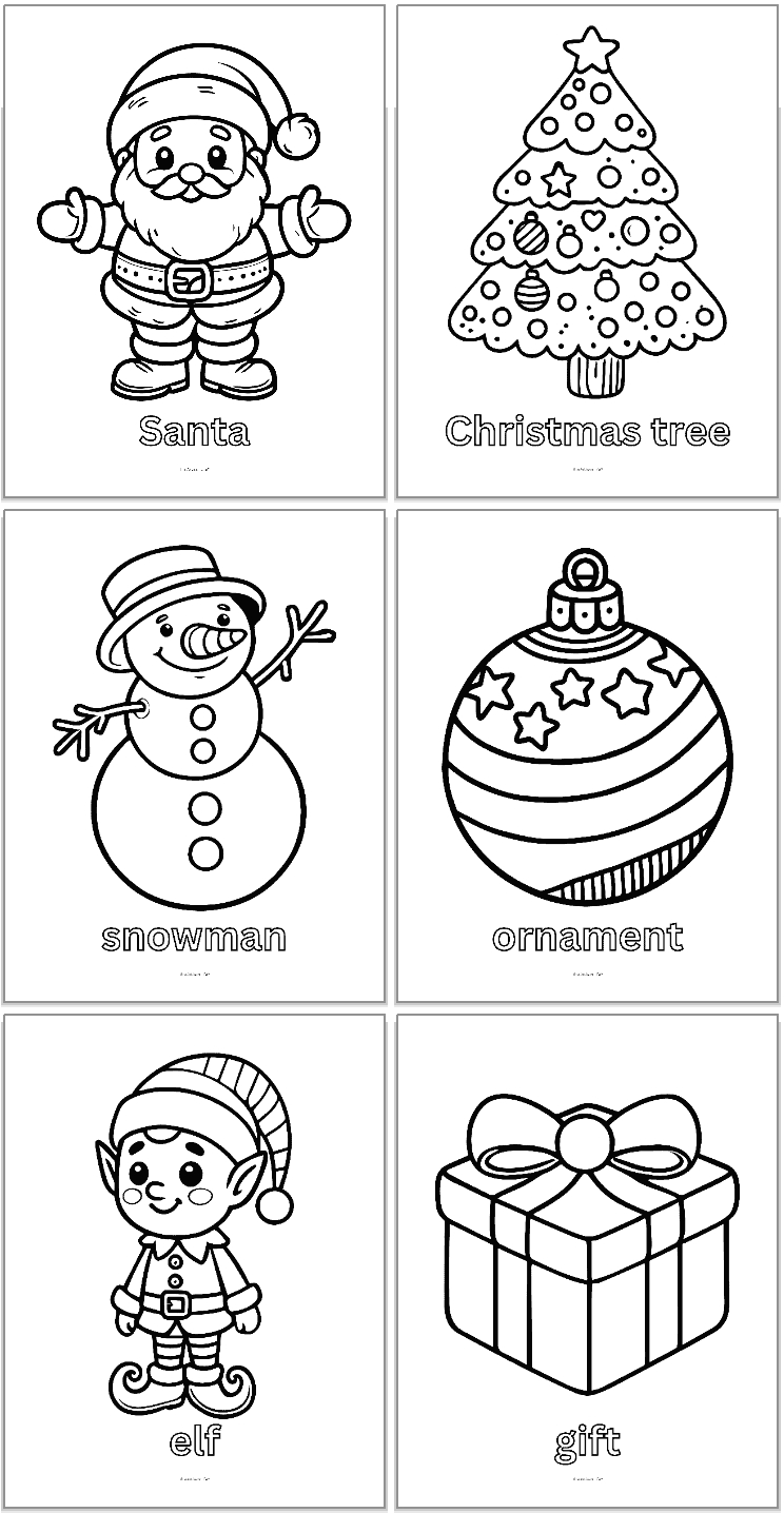 Simple Christmas Coloring Pages For Kids - The Artisan Life for Christmas Coloring Worksheets For Kindergarten