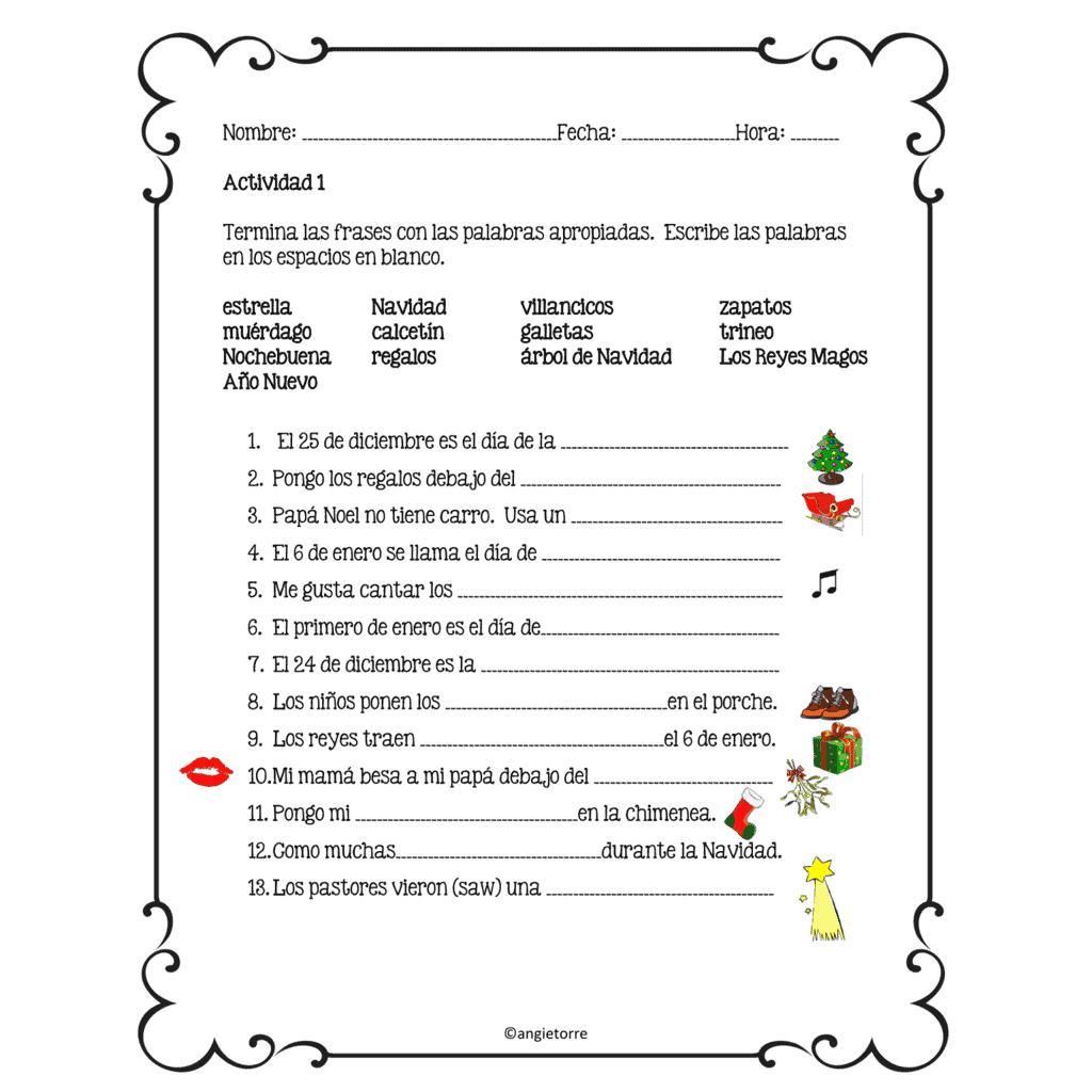 Spanish Christmas La Navidad Interactive Notebook Activities with regard to Feliz Navidad Christmas In Spanish Speaking Countries Worksheets Answers