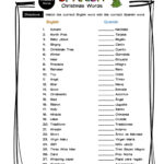 Spanish Christmas Vocabulary Matching Worksheet & Answer Key Regarding Spanish Christmas Vocabulary Worksheets