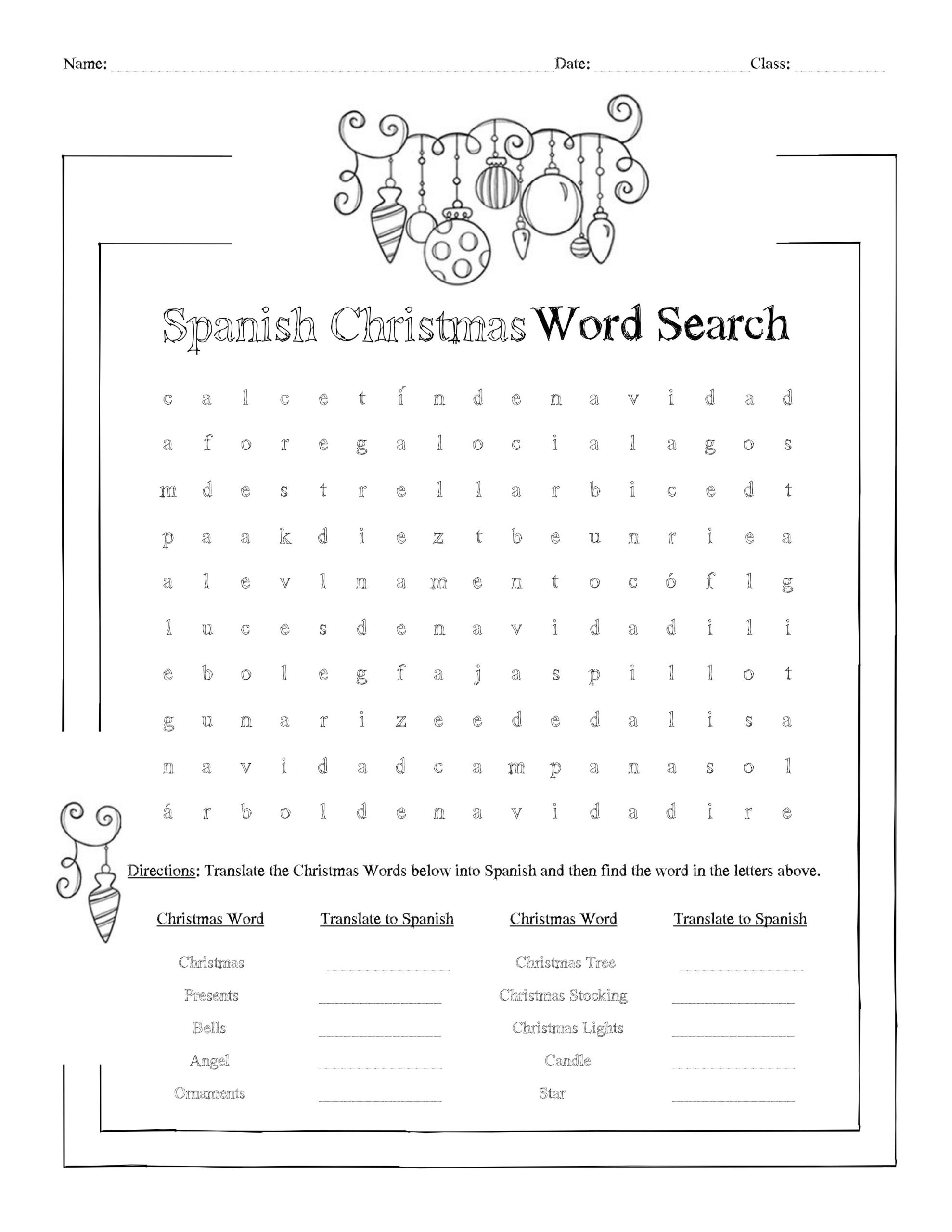 Spanish Christmas Word Search Worksheet | Madeteachers with regard to Spanish Christmas Worksheets Printable