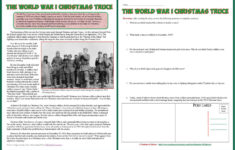 Students Of History: World War 1 Reading On Christmas Truce Lesson throughout World War 1 Christmas Truce Worksheets Answers