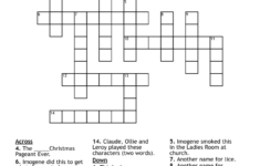 The Best Christmas Pageant Ever! Crossword - Wordmint within Free Worksheets For the Best Christmas Pageant Ever
